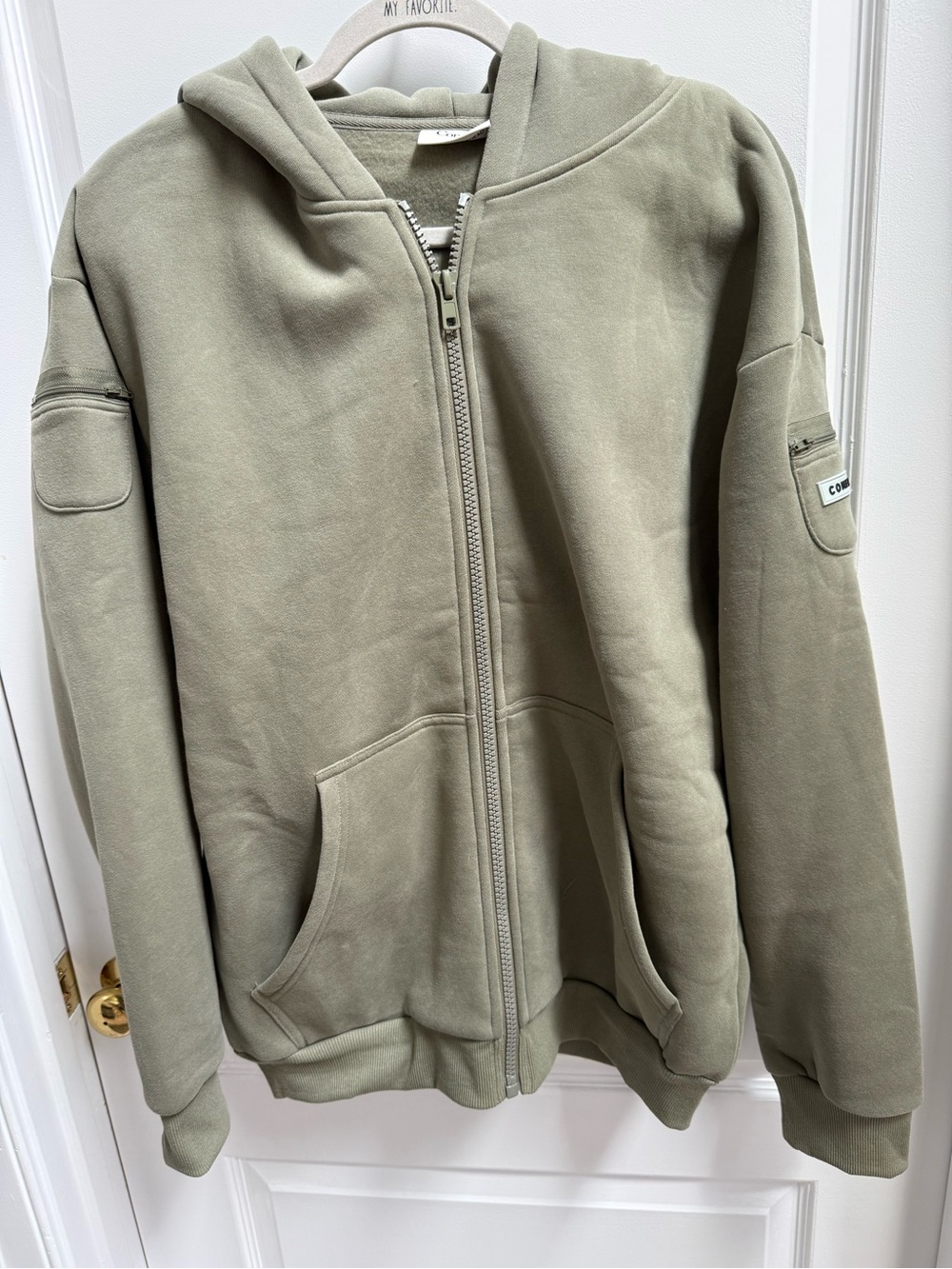 Comfrt Travel Essentials Zip Hoodie Medium Moss Green